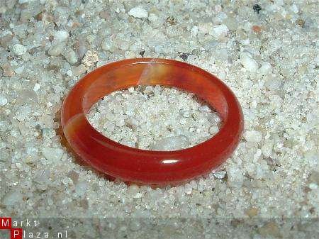 #103 Oranje Rood Agaat Ring handgeslepen - 1