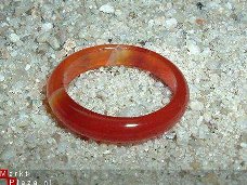 #103 Oranje Rood Agaat Ring  handgeslepen