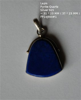 FP14J900#1 Lapis Lazuli zilver 925 hanger met Pyriet - 1