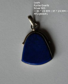 FP14J900#1 Lapis Lazuli zilver 925 hanger met Pyriet