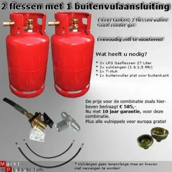 Zelf te vullen stalen 27 liter LPG fles hervulbare gasdamptank - 4