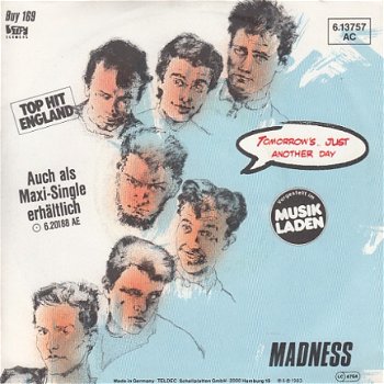 VINYLSINGLE * MADNESS * TOMORROW'S JUST ANOTHER DAY * GERMANY 7