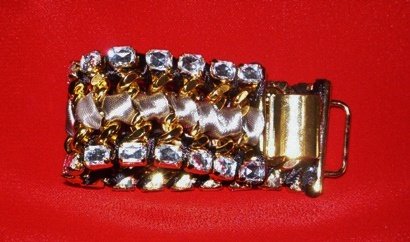 Nieuw- Luxe armband met cristal stenen en satijn - 2