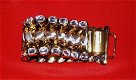Nieuw- Luxe armband met cristal stenen en satijn - 2 - Thumbnail