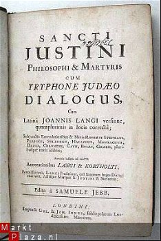 Sancti Justini Philosophi Martyris Zeldzaam 1719 - 2