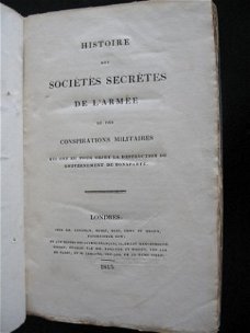 Histoire des Sociétés Secrètes de l'Armee 1815 Nodier