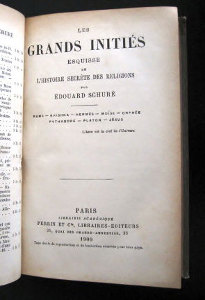Grands Initiés Esquisse de l'Histoire Secrète 1909 Schuré - nr. 1