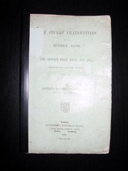 The Secret Fraternities of the Middle Ages 1865 P. Marras - 1