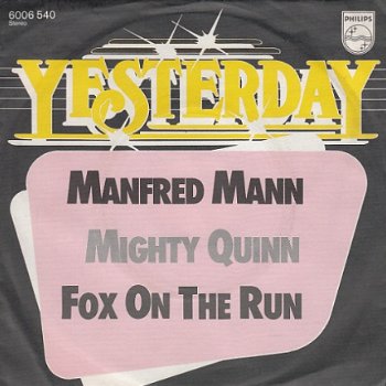 VINYLSINGLE * MANFRED MANN * MIGHTY QUINN * GERMANY 7