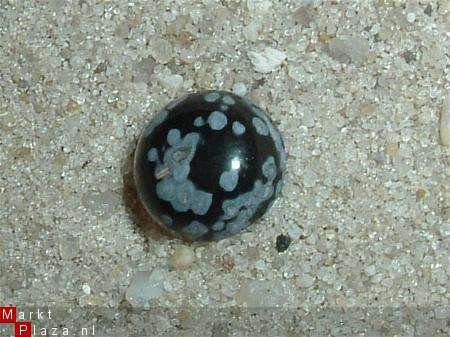#221 Snowflake Obsidian Cabochon 10 MM rond - 1