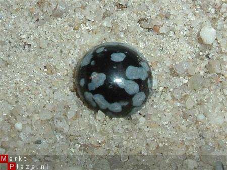 #220 Snowflake Obsidian Cabochon 10 MM rond - 1
