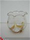 Lampekapje van geel /blank antiekglas met luchtbelletjes - 1 - Thumbnail