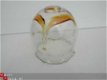 Lampekapje van geel /blank antiekglas met luchtbelletjes - 1 - Thumbnail