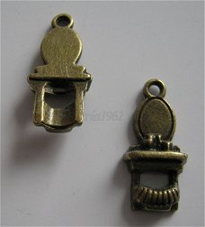 bedeltje/charm mode accessoires : kaptafel brons - 20x10 mm