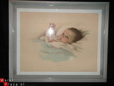 Grote ingelijste prent voor de babykamer - nr. 1