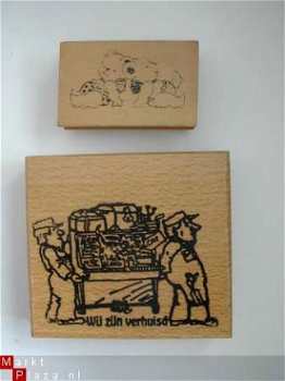 stempel met afbeelding 2 beertjes - 1