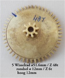 Wisselrad Fries uurwerk /Z48 tanden