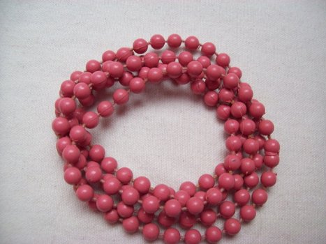 wikkelarmband roze vintage armband kan ook als ketting - 1