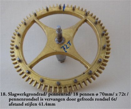 Slagwerkgrondrad voor Fries uurwerk - 1
