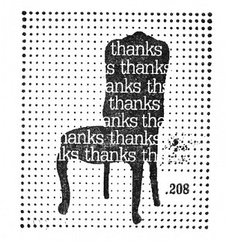 NIEUW cling rubber stempel Designs Vintage Chair Script van Unity Stamp - 1