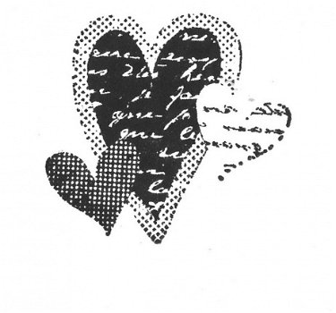 NIEUW cling rubber stempel Heart Throb Hearts Script van Unity Stamp - 1