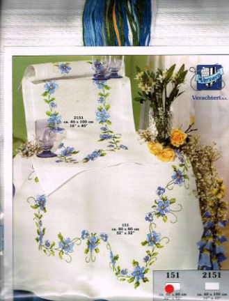 VERVACO BORDUURPAKKET DEKSERVET met BLOEMEN 151 - nr. 1