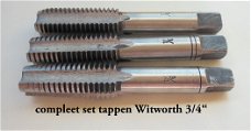 compleet set tappen Witworth 3/4"