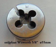 snijplaat Witworth 5/8" ø55mm