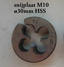 snijplaat M10 ø30mm HSS staal