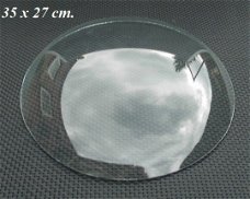 === Ovaal bol glas = ± 35 x 27 cm.= gebruikt === 24708