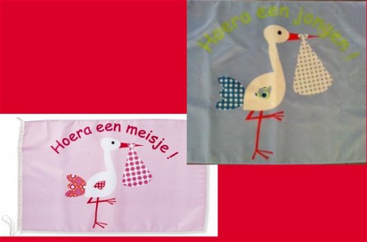 Geboorteborden & ooievaars Megapak beschuit met muisjes 3D ooievaar + baby, krans, geboorte vlag - 8