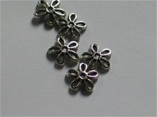 5 silver flower-tops 15