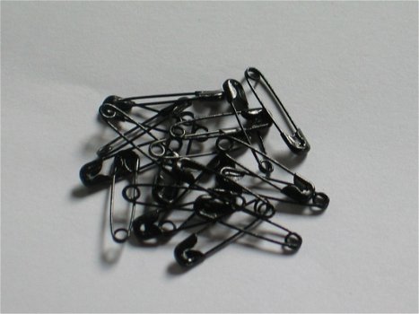 20 safety pins black - 1