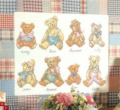 borduurpatroon 143 schilderij antieke teddyberen - 1
