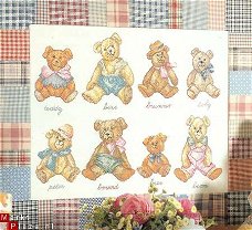 borduurpatroon 143 schilderij antieke teddyberen