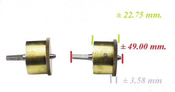 Veer trommel = Franse pendule = zonder veer =24801 - 2