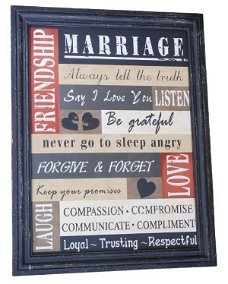 Groot tekstbord "Marriage"