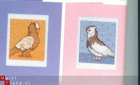 borduurpatroon 2890 five pigeoncards - 1