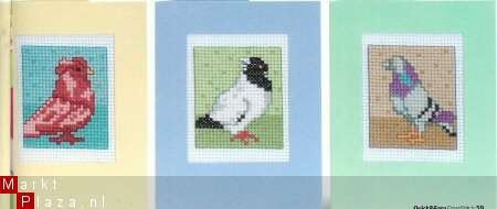 borduurpatroon 2890 five pigeoncards - 2