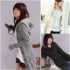 Female Women'S Hooded Winter Cardigan Sweater Hoodie Coat Grey Black Beige, €17.66 - 1 - Thumbnail