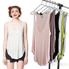 Womens Summer Trendy Loose Sleeveless V-Neck Vest Tank Tops T-Shirt 5 Color BF4U, €2.99 - 1