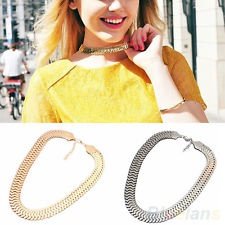 Fashion Gold Silver Plated Alloy Chunky Curb Chain Link Bib Choker Necklace BF4U, €1.36