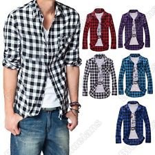 Mens Hot Selling Stylish Slim Fit Casual & Dress Plaid Check Shirt Korean Style, €9.11