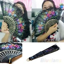 Spanish Flower Floral Fabric Lace Folding Hand Dancing Wedding Party Fan BF4U, €1.48