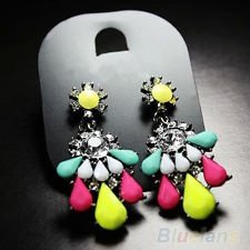 Womens Sweet Resin Drop Earrings Crystal Dangle Earrings Ear Studs Multicolor, €1.27 - 1