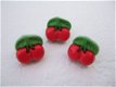 Grote kersen strik, satijn en grosgrain ~ 6 cm ~ Rood - 3 - Thumbnail