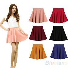 Fashion Women Ladies Pleated Flared Mini Skirt Short High Waist Candy Color BF4U, €5.03 - 1