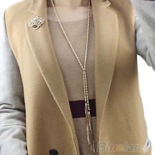 Women's Girl's Charming Gold Pleated Sweater Chain Tassel Long New Necklace BFAU, €1.57 - 1