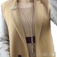 Women's Girl's Charming Gold Pleated Sweater Chain Tassel Long New Necklace BFAU, €1.57