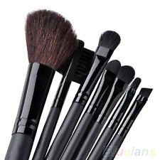 7 Pcs Perfect Black Makeup Eyeshadow Blush Brush Cosmetic Set Kit + Leather Case, €2.72 - 1